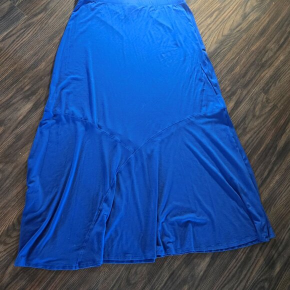 CHICO'S Boho Style Blue Maxi Length Fit & Flare Skirt NWOT/SIZE 1 (8) - Picture 6 of 6